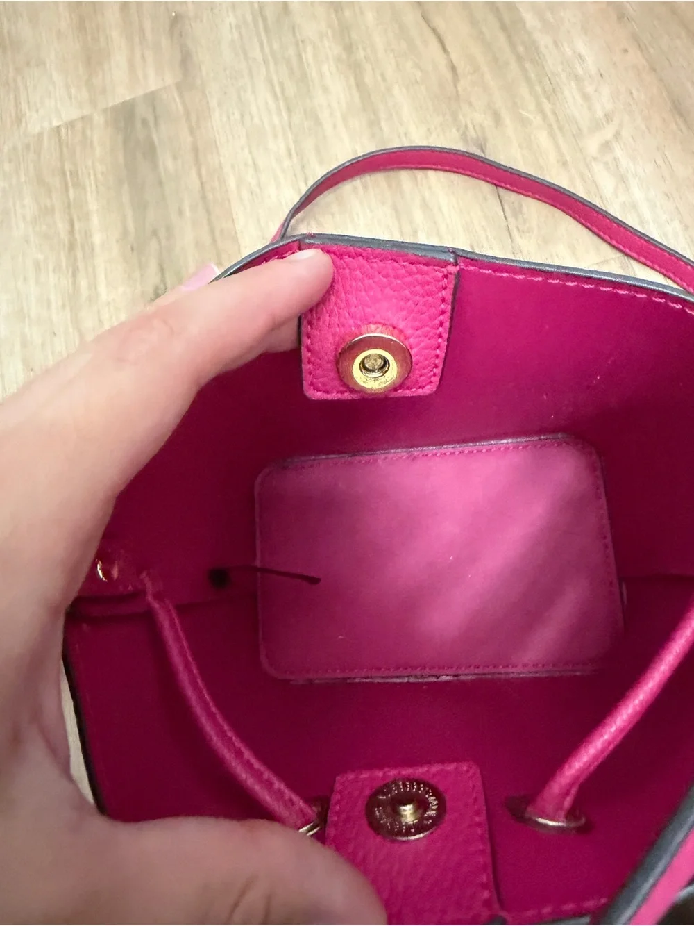 Nanette Lepore Hot Pink Bucket Crossbody with Scarf Accent